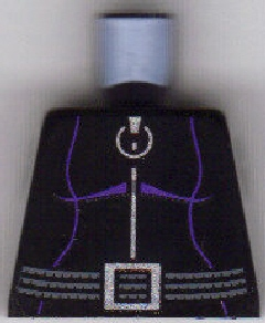 Torso Batman Purple Female Outline, Ring Zipper Pull, Gray 3-Cord Belt Pattern