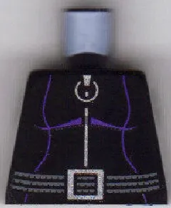 Torso Batman Purple Female Outline, Ring Zipper Pull, Gray 3-Cord Belt Pattern