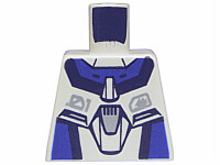Torso Exo-Force Blue Panels with Black Edges with Dark Gray Badge Pattern