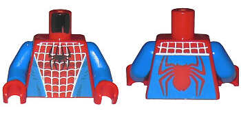 Torso Spider-Man Costume 1 Blue Pattern / Blue Arms / Red Hands