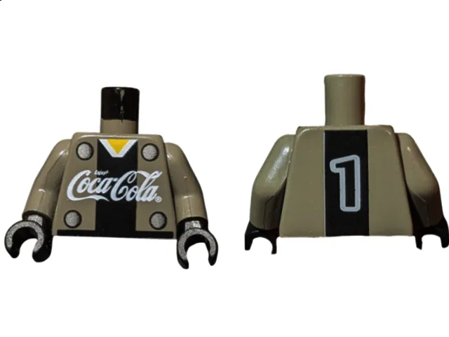 Torso Coca-Cola Logo with V-Neck Shirt, Back Stripe and 4 Buttons Pattern / Dark Gray Arms / Black Hands