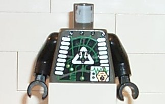 Torso Space Insectoids Green Circuitry, Silver Hose on Sides Pattern / Black Arms / Black Hands