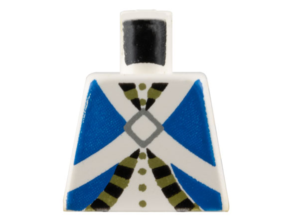 Torso Imperial Soldier Blue Uniform Jacket with Black and Gold Trim over Shirt with Buttons, Crossbelts with Silver Diamond Clasp Pattern (Bluecoat)