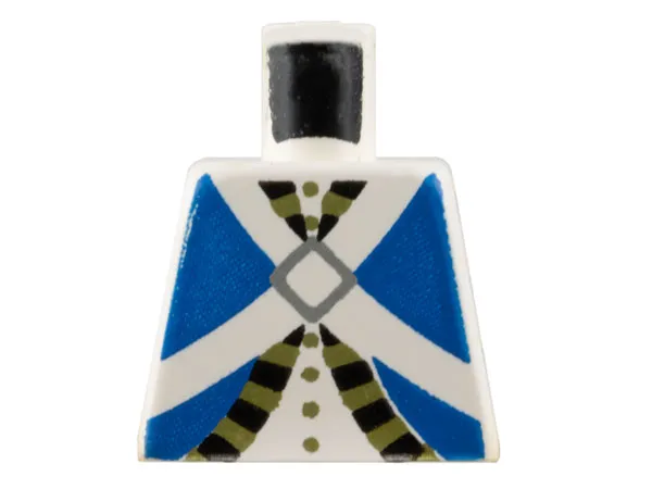 Torso Imperial Soldier Blue Uniform Jacket with Black and Gold Trim over Shirt with Buttons, Crossbelts with Silver Diamond Clasp Pattern (Bluecoat)