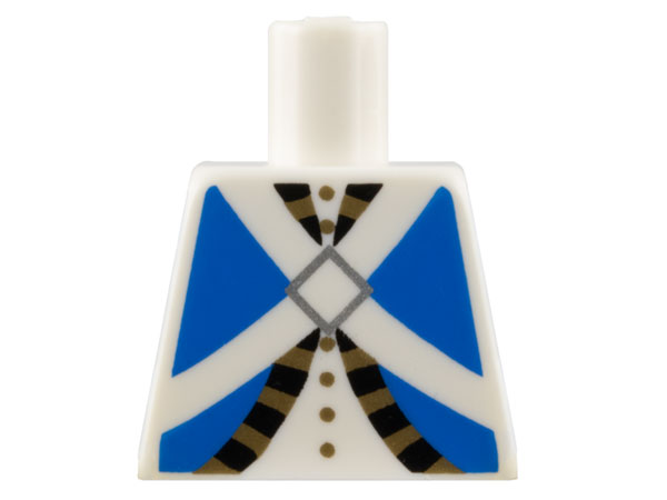 Torso Imperial Soldier Blue Uniform Jacket with Black and Gold Trim over Shirt with Buttons, Crossbelts with Silver Diamond Clasp Pattern (Bluecoat), Inside with Ribs (Reissue)