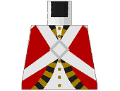 Torso Imperial Soldier Red Uniform Jacket with Black and Gold Trim over Shirt with Buttons, Crossbelts with Silver Diamond Clasp Pattern (Redcoat)