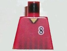 Torso Soccer Black Fading Stripes and Number 8 Front and Back Pattern