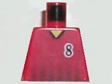 Torso Soccer Black Fading Stripes and Number 8 Front and Back Pattern
