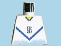 Torso Soccer Jersey Shirt with Blue Chevron and Number  5, Yellow Neck Pattern