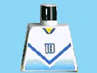 Torso Soccer Jersey Shirt with Blue Chevron and Number 18, Yellow Neck Pattern