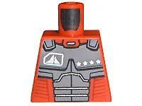 Torso Exo-Force Dark Gray Body Armor with Four Stars Pattern