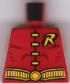 Torso Batman 'R' Symbol, 4 Yellow Clasps and Belt Pattern