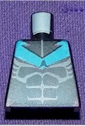 Torso Batman Nightwing Blue V Logo and Muscles Pattern