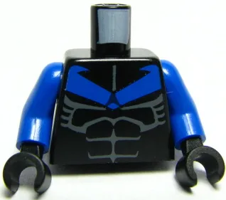 Torso Batman Nightwing Blue V Logo and Muscles Pattern / Blue Arms / Black Hands