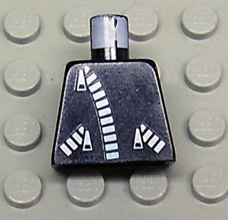 Torso Leather Jacket with Thick White Zippers Pattern