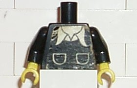 Torso Town Vest with Pockets, White Shirt Collar Pattern (Sticker) / Black Arms / Yellow Hands