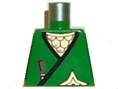 Torso Castle Ninja Wrap, Brown Dagger, Gold Star, Gold Scale Mail Pattern