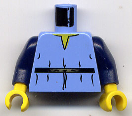 Torso SW V-Collar Shirt and High Tie Belt Pattern (Boba Fett Young) / Dark Blue Arms / Yellow Hands