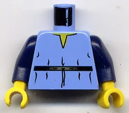 Torso SW V-Collar Shirt and High Tie Belt Pattern (Boba Fett Young) / Dark Blue Arms / Yellow Hands