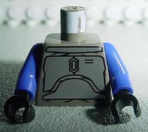 Torso SW Mandalorian Armor Plates Silver Pattern (Jango Fett) / Violet Arms / Black Hands