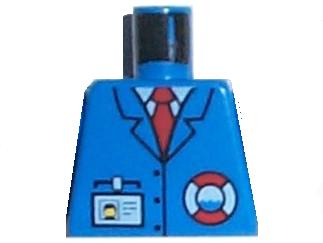 Torso Rescue Coast Guard Logo, Name Tag, Blue Collar, Red Tie Pattern