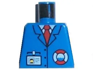Torso Rescue Coast Guard Logo, Name Tag, Blue Collar, Red Tie Pattern