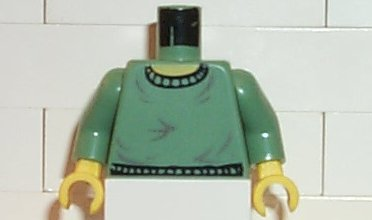 Torso Harry Potter Crew Neck Sweater Pattern / Sand Green Arms / Yellow Hands