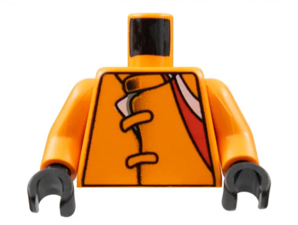 Torso Racers Jacket with Straps, Red & White Stripes Pattern / Orange Arms / Black Hands