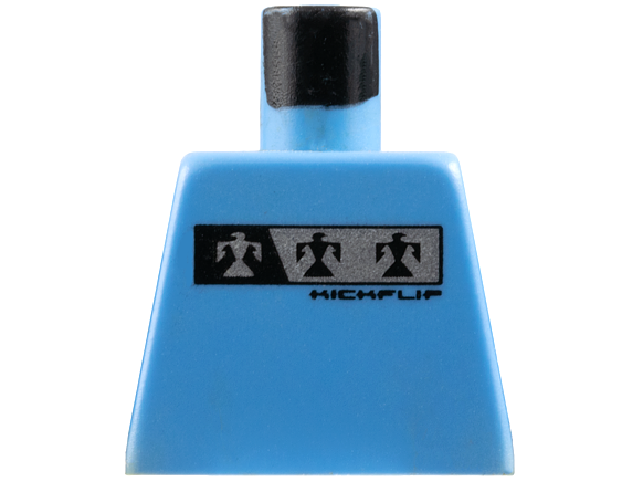 Torso Gravity Games with Silver and Black Bird Logo, Black 'KICKFLIP' Pattern