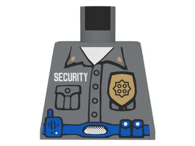 Torso Security Guard, Gold Badge, Dark Blue Belt with Radio Pattern