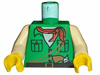 Torso Shirt with Buttons and Pockets, Black Belt with Brown Buckle, Pistol and Ropes, Red Bandana, White Undershirt Pattern / Tan Arms / Yellow Hands