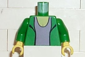 Torso Spider-Man Blazer over Light Violet Top Pattern (Mary Jane 2) / Green Arms / Yellow Hands