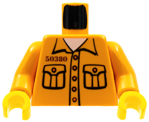 Torso Jail-Breaker Shirt with 2 Pockets, '50380' Pattern / Medium Orange Arms / Yellow Hands