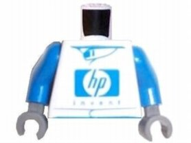 Torso Racers Blue 'hp invent' Pattern (Sticker) / Blue Arms / Dark Gray Hands