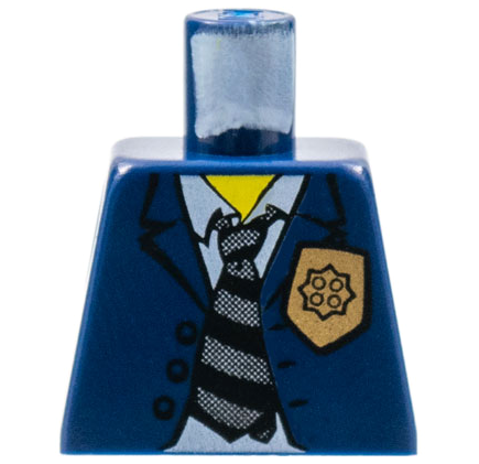Torso Police Suit with Gold Badge and Striped Tie Pattern