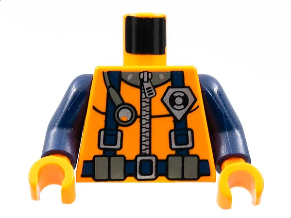 Torso Rescue Coast Guard Logo Pattern / Dark Blue Arms / Orange Hands