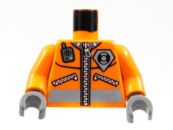 Torso Rescue Coast Guard Logo Jacket with Pockets and Radio Pattern / Orange Arms / Dark Gray Hands