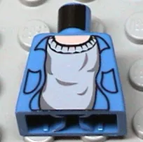 Torso Shirt Open with Collar and Pockets over Light Bluish Gray Sweater, Light Nougat Neck Pattern