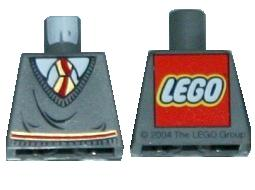 Torso Harry Potter Sweater and Tie Gryffindor Colors Pattern - LEGO Logo on Back