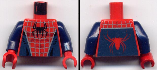 Torso Spider-Man Costume 3 Dark Blue Pattern / Dark Blue Arms / Red Hands