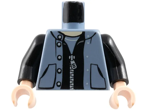 Torso Spider-Man Pocketed Snap Vest over Black Zippered Jacket Pattern / Black Arms / Light Nougat Hands