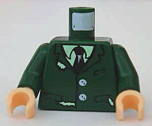 Torso Harry Potter Torn Suit with Buttons, Shirt and Tie Pattern / Dark Green Arms / Light Nougat Hands