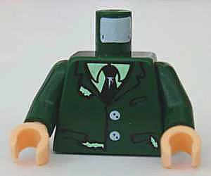 Torso Harry Potter Torn Suit with Buttons, Shirt and Tie Pattern / Dark Green Arms / Light Nougat Hands