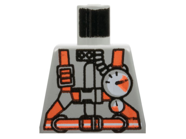 Torso Fire Shirt with Gauge, Neon Red Belt and Straps Pattern