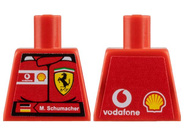 Torso Racers Ferrari Front, Vodafone Back (Stickers) with M. Schumacher Name Pattern