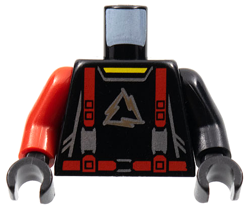 Torso Alpha Team Arctic Logo, Black Shirt and Red Straps Pattern / Black Arm Left / Red Arm Right / Black Hands