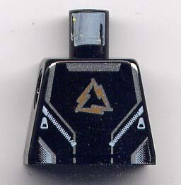 Torso Alpha Team Arctic Logo, Black Shirt and Silver Lines Pattern