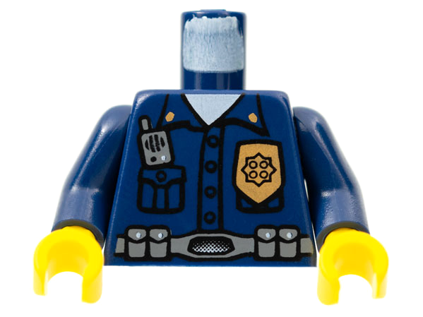 Torso Police Highway Patrol, Shirt with Badge and Radio Pattern / Dark Blue Arms / Yellow Hands