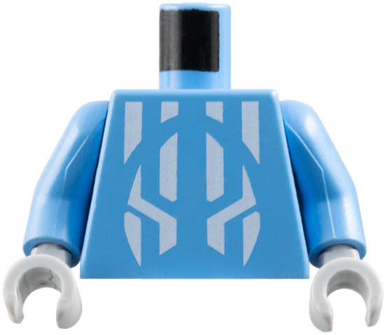 Torso Castle Knights Kingdom II with Jayko Pattern / Medium Blue Arms / Light Bluish Gray Hands