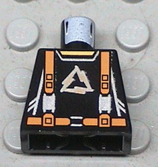 Torso Alpha Team Arctic Logo, Black Shirt and Orange Straps Pattern